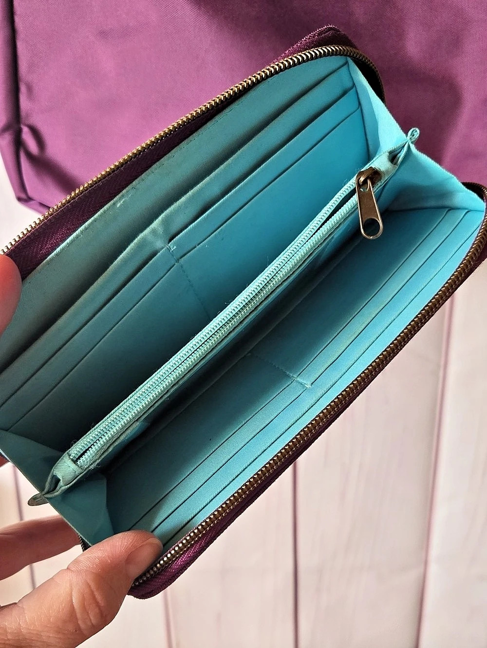 Travelon Quilted Crossbody Bag And Wallet In Purple - Picture 9 of 11